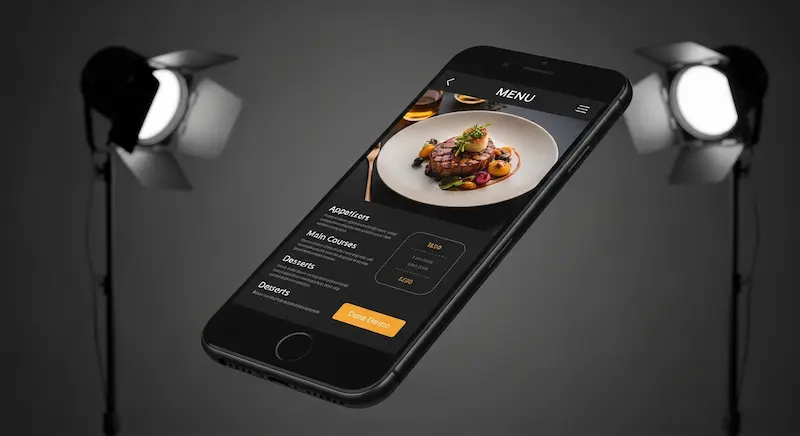Mockup de menú digital en celular